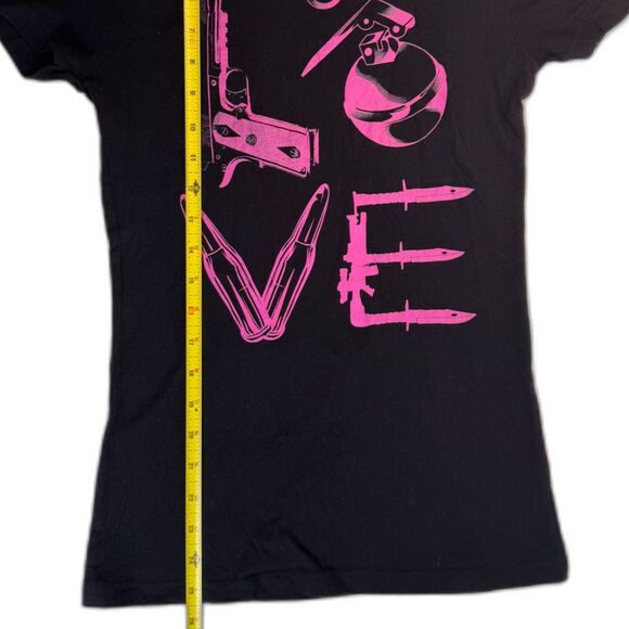 Ranger Up Love is All You‎ Need Graphic T-shirt, Women's Small, Black, Pink - Picture 5 of 5